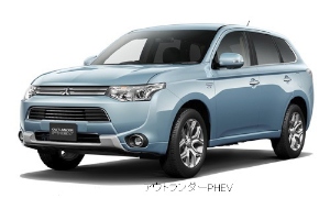 三菱自動車が一部改良して5月29日から販売するプラグインハイブリッドEV「アウトランダーPHEV」