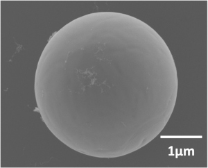 研究グループが作製したZnO真球単結晶の走査型電子顕微鏡像（大阪大学の発表資料より）