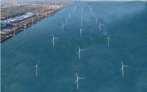「茨城県鹿島港沖大規模洋上風力発電所」の完成イメージ図 