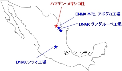 DNMXとHDMXの所在地を示す図（デンソーの発表資料より）