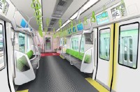 JR東日本が2015年秋ごろに導入予定の新型通勤電車（E235系）の室内イメージ