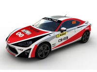 トヨタ86ラリーカー、トヨタ「GT86 CS-R3」のプロトタイプ車。2リッター水平対向エンジンは250psまでチューンアップ、6速シーケンシャルシフトを採用、車重は規定ギリギリの1080kgに抑えている