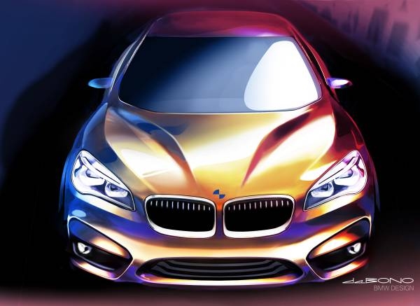 BMW Japanは1日、コンパクトハッチバック「ニューBMW 2 シリーズ アクティブ ツアラー」の注文受付を開始した。写真は、デザインスケッチ。