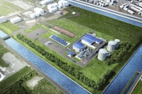 JFEエンジニアリングが愛知県豊橋市から受注した大規模複合バイオマスエネルギー化施設の完成予想図（JFEエンジニアリングの発表資料より）