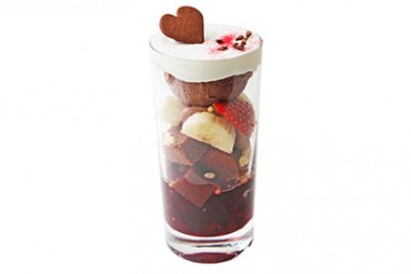 トラヤカフェよりバレンタイン限定、あんとチョコのフォンダン&パフェ