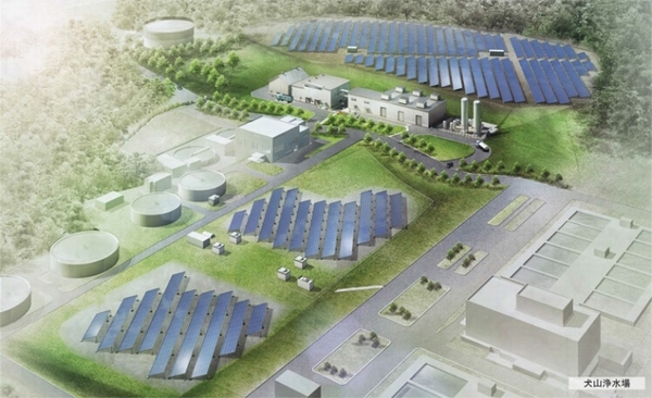 犬山浄水場 脱水および発電設備 完成予想図(月島機械、三菱電機、月島テクノメンテサービスの発表資料より)