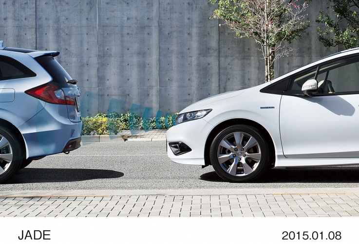 新型乗用車「ジェイド」の誤発信抑制機能作動イメージ（写真提供：ホンダ）