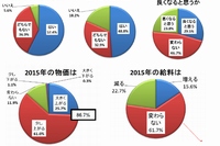 日本生命保険が発表した「2015年の抱負・期待」に関するアンケート調査の結果の一部を示す図（同社発表資料より）