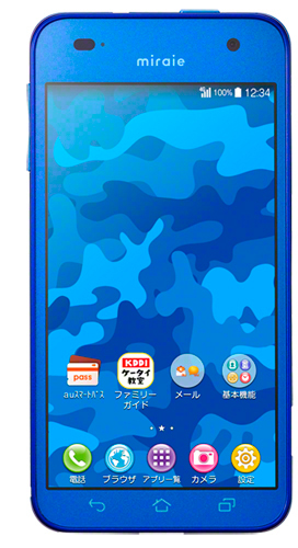KDDI、沖縄セルラーが1月下旬に発売するau初のジュニア向けスマートフォン「miraie」（写真提供：KDDI）