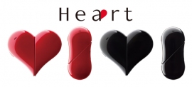 ワイモバイルとウィルコム沖縄が3月下旬より発売するハート型にデザインされた携帯「Heart 401AB」（写真：ワイモバイルの発表資料より）