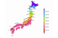 各地のスギ花粉飛散開始時期の予測を示す図（環境省の発表資料より）