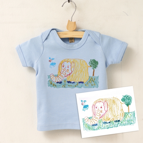 銀座TSUMUGUは、こどもが描いたイラストを世界にひとつだけの刺繍Tシャツするサービス『クレヨンパラダイス』をオープンした。