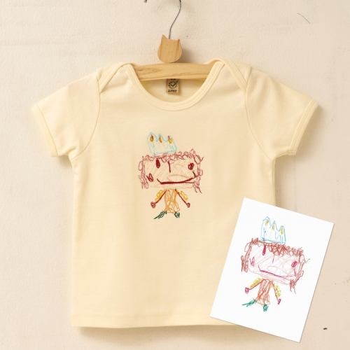 銀座TSUMUGUは、こどもが描いたイラストを世界にひとつだけの刺繍Tシャツするサービス『クレヨンパラダイス』をオープンした。