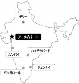 ヤクルトのインドでの販売地域を示す図(同社発表資料より) ヤクルトのインドでの販売地域を示す図(同社発表資料より)