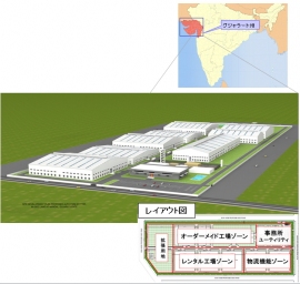 マンダル日本企業専用工業団地の位置と豊田通商取得地区の図(豊田通商の発表資料より)