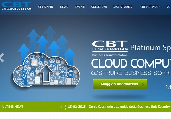 日立システムズはイタリアのITサービス企業Cosmic Blue Teamを買収する。写真は、Cosmic社のWebサイト。