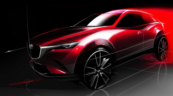 マツダが発売した新型コンパクトクロスオーバーSUV「マツダ CX-3」のデザインスケッチ（写真提供：マツダ）