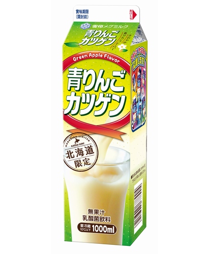 雪印メグミルクは『青りんごカツゲン』（1000ml）を3月24日に北海道限定で新発売する。