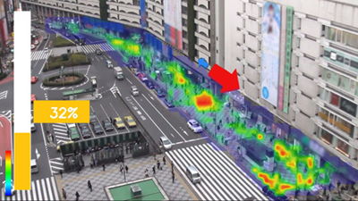 群衆行動解析システムの画面サンプル（NECの発表資料より）