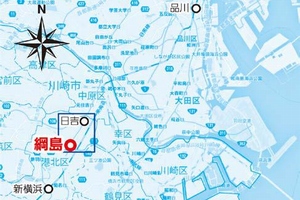 次世代都市型スマートシティ「Tsunashima サスティナブル・スマートタウン」の位置図（パナソニックの発表資料より）