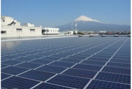 竣工した富士市西部浄化センター太陽光発電所(日本アジアグループの発表資料より) 竣工した富士市西部浄化センター太陽光発電所(日本アジアグループの発表資料より)