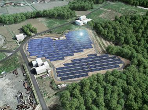 「F東広島太陽光発電所」（NTTファシリティーズの発表資料より）