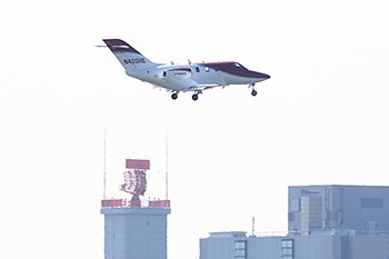 羽田空港に着陸したHondaJet （本田技研工業の発表資料より）