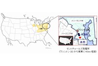 大阪ガスはが参画するセントチャールズ天然ガス火力発電事業の発電所の所在地を示す図（大阪ガスの発表資料より）