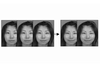 今回の研究で使用された表情刺激の例（幸福表情）（京都大学の発表資料より）