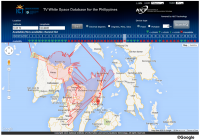 フィリピンのTV放送情報を用いたホワイトスペースデータベースの例
（情報通信研究機構の発表資料より）

