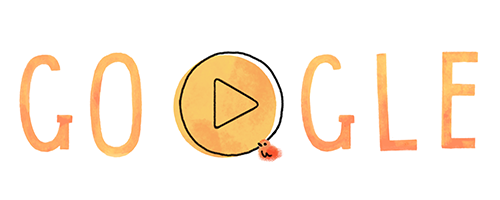 母の日Doodle。中央のプリボタンをクリックしてみよう