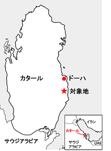 プロジェクトの位置図（三菱商事の発表資料より）