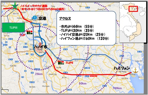 第三タンロン工業団地地図（住友商事の発表資料より）