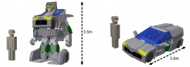 全長約3.5mの変形ロボット「J-deite RIDE」完成イメージ図(アスラテックの発表資料より) 全長約3.5mの変形ロボット「J-deite RIDE」完成イメージ図(アスラテックの発表資料より)