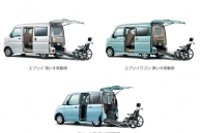 新型「エブリイ 車いす移動車」、「エブリイワゴン 車いす移動車」、「スペーシア 車いす移動車」（スズキの発表資料より）