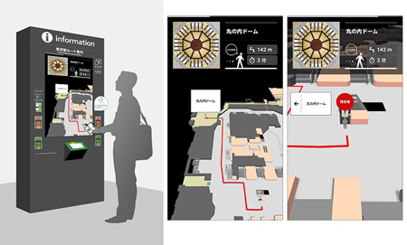 施設案内向け3Dナビシステム（大日本印刷の発表資料より）