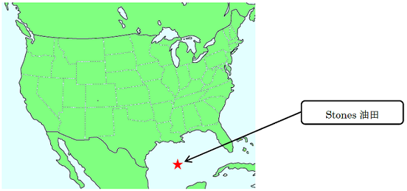 米国のメキシコ湾での今回の案件の所在地（三菱商事の発表資料より）