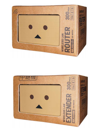 「DANBOARD 無線LANルーター」（上）と「DANBOARD 無線LAN中継器」（下）の外観（写真:プラネックスコミュニケーションズ発表資料より）