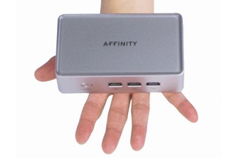 手のひらサイズの新しいパーソナルコンピュタ“AFFINITY”（アビーの発表資料より）