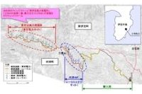 東伊豆風力発電所の配置図（東京電力の発表資料より）