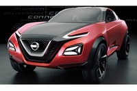 レーサーサイクルから着想を得て開発した日産SUVコンセプト「Nissan Gripz」。ドアはガルウィング式のフロントドアと、後ろヒンジのリアハーフドアを採用。かつてのマツダRX-8のようなBピラーがない2+2のクーペともいえそうなドアアレンジ