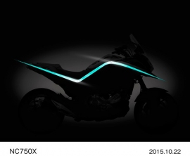 ホンダが東京モーターショーで世界初公開する「NC750X」のサイドビュー。（ホンダ技研工業の発表資料より）