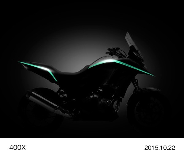 ホンダが東京モーターショーで世界初公開する「400X」のサイドビュー。（ホンダ技研工業の発表資料より）