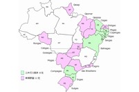 三井ガスが出資するブラジルの地域ガス会社の所在地域を示す図（三井物産の発表資料より）