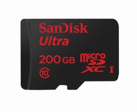 サンディスクが12月に出荷開始する200GBのmicroSDカード「サンディスク ウルトラ プレミアムエディション　microSDXC UHS-Iカード」（写真提供：サンディスク）