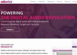 エフエム東京は、デジタル音声広告を手掛ける米アズウィズ（AdsWizz）社と戦略的パートナーシップを締結した。写真は、アズウィズ社のWebサイト。