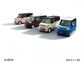 ホンダが一部改良して発売した軽乗用車「N-BOX」の外観。2トーンカラースタイル、G・Lパッケージ。（写真提供：ホンダ）