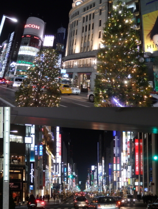 東京・銀座に、１１月２９日（日）から師走を飾るイルミネーションが点灯したという。早速、３０日（月）に会社帰りに歩いてみた。