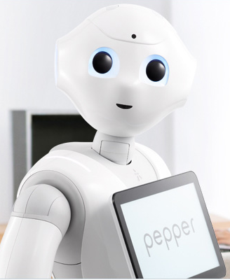 人型ロボット「Pepper」(ソフトバンクホームページより) 人型ロボット「Pepper」(ソフトバンクホームページより)