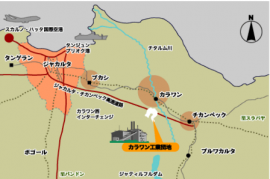 伊藤忠商事がインドネシア大手財閥シナルマスグループと共同で開発・運営するカラワン工業団地の地図（同社発表資料より）